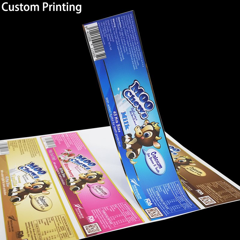 Custom Printing PVC Vinyl Transparent Paper Nail Led Mobile Phone Flashing Name Logo Brand Adhesive packaging Label Sticker Roll