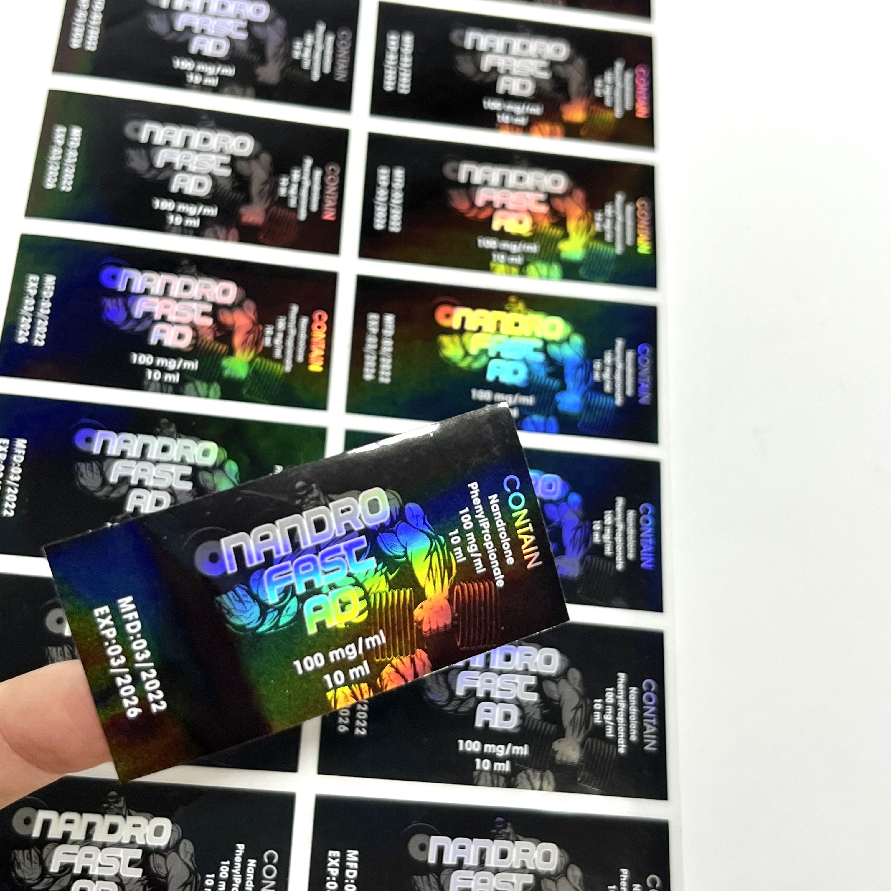 Luxury hologram stickers for small business private label cosmetics stickers logo
