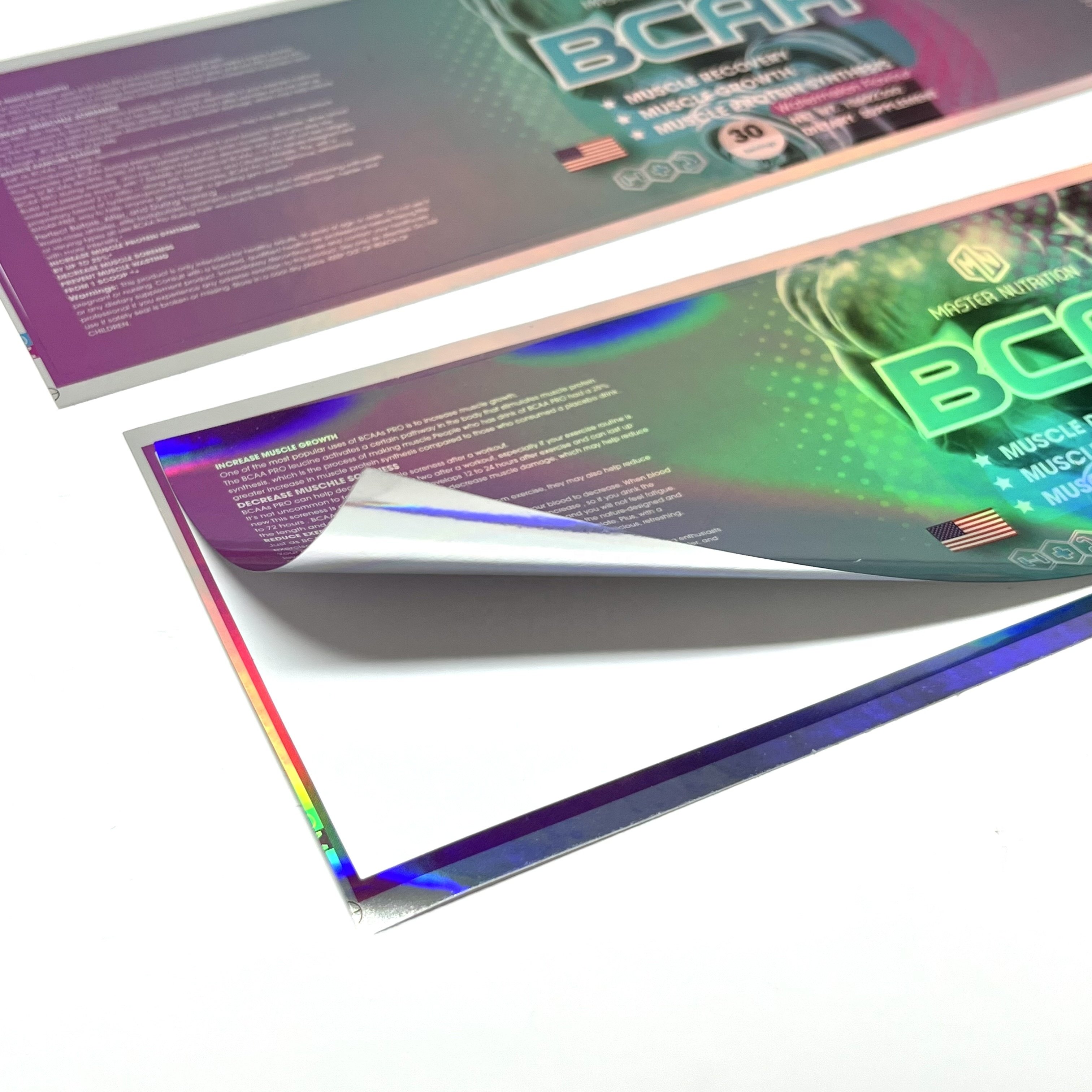 Luxury hologram stickers for small business private label cosmetics stickers logo