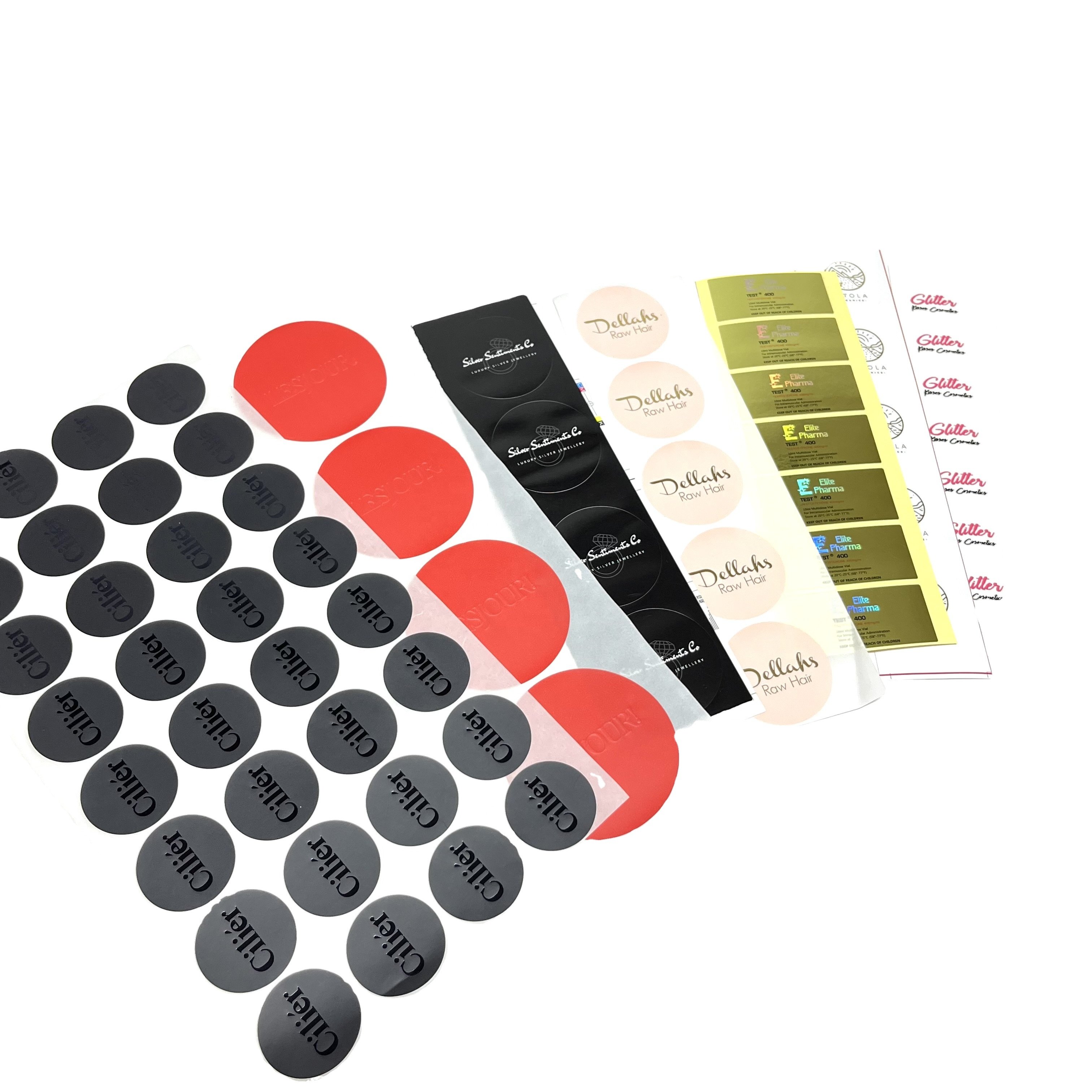 Luxury hologram stickers for small business private label cosmetics stickers logo