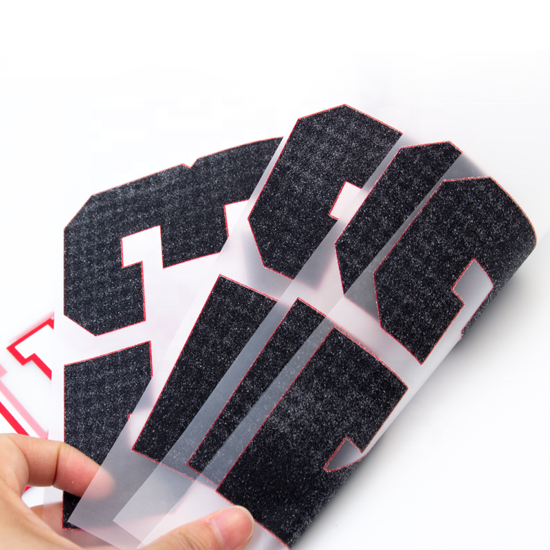 Hot Sale Heat Transfer Number Sticker for Jersey Screen Printed Jersey Number Custom Logo Garment PET Film Offset 2023042802