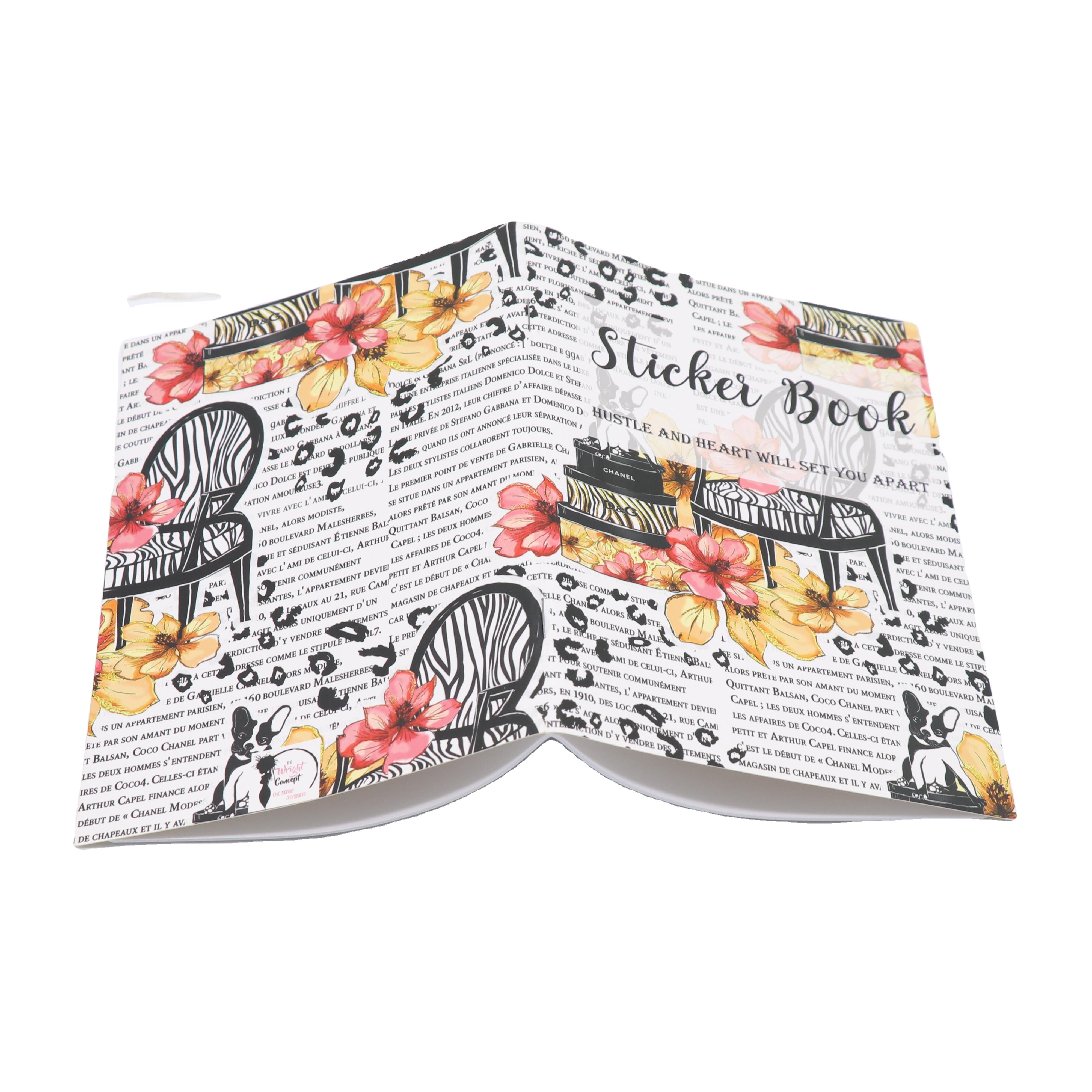 High quality custom printed DIY blank stickers collection book for kids silicone release paper reusable sticker album