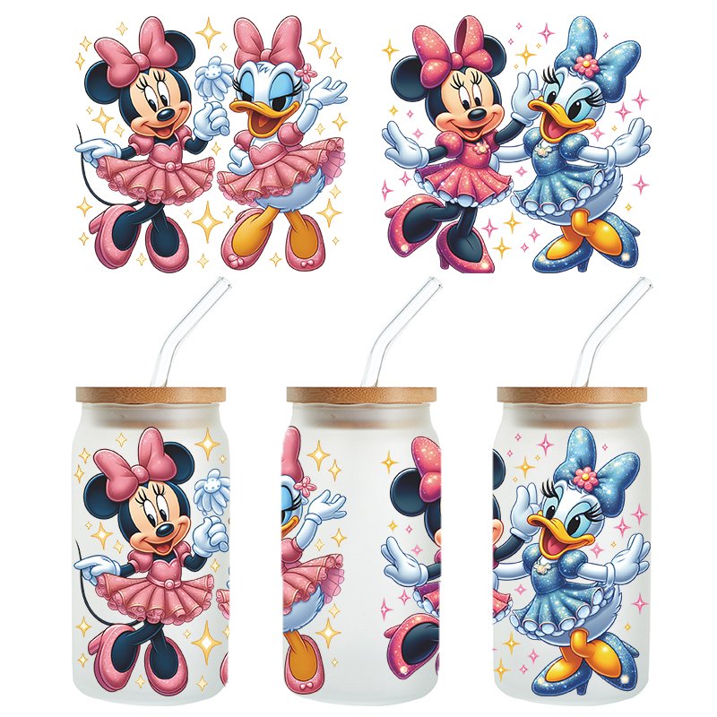 custom uvdtf cup wraps Cute cartoon series 16oz uvdtf stickers Wholesale washable uvdtf cup wraps