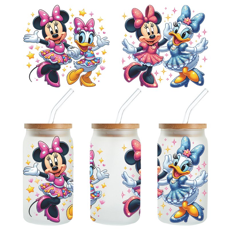 custom uvdtf cup wraps Cute cartoon series 16oz uvdtf stickers Wholesale washable uvdtf cup wraps