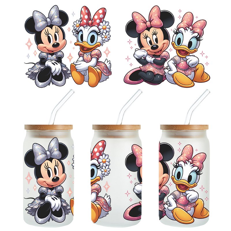 custom uvdtf cup wraps Cute cartoon series 16oz uvdtf stickers Wholesale washable uvdtf cup wraps