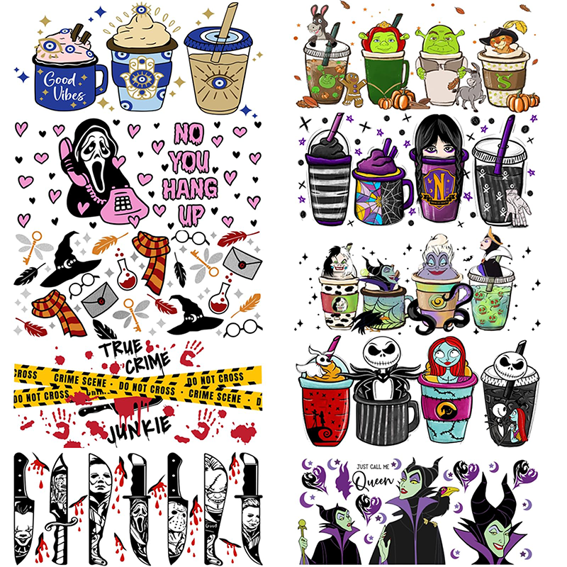 Factory Wholesale Design 16 Oz Glass Can Uv-Dtf Decal Uvdtf Mug Tumbler Sticker Uv Dtf Cup Wrap Transfer Decals Wraps Popular