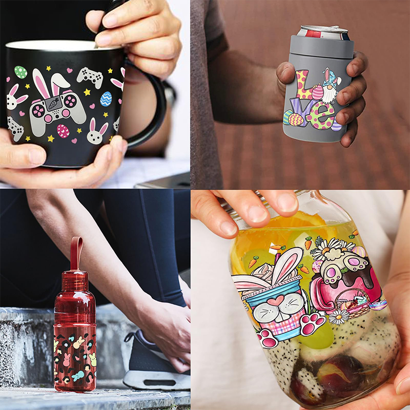 Factory Wholesale Design 16 Oz Glass Can Uv-Dtf Decal Uvdtf Mug Tumbler Sticker Uv Dtf Cup Wrap Transfer Decals Wraps Popular