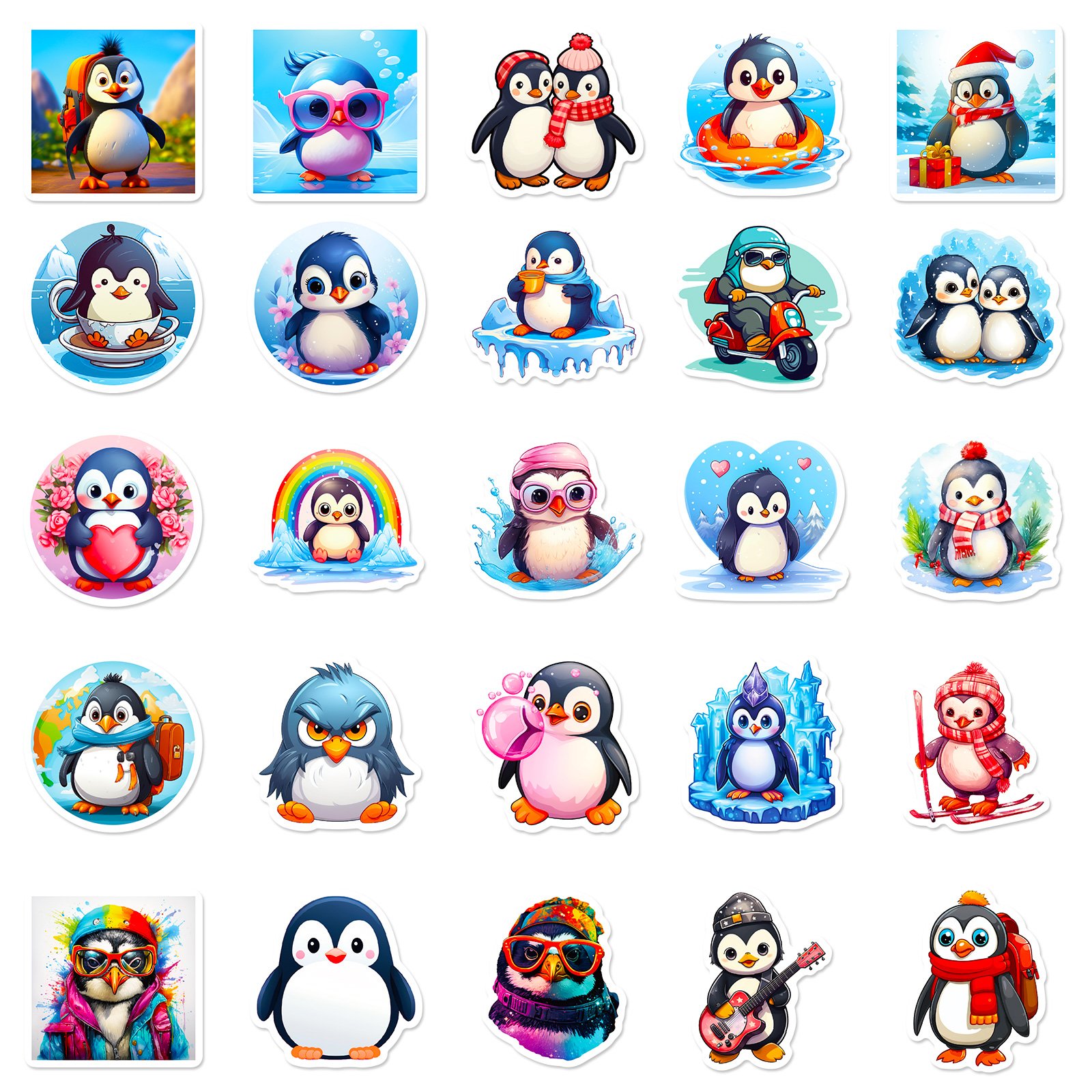 The company sells 50 glossy cute penguin and various animal stickers for children to decorate toy notebooks and computers