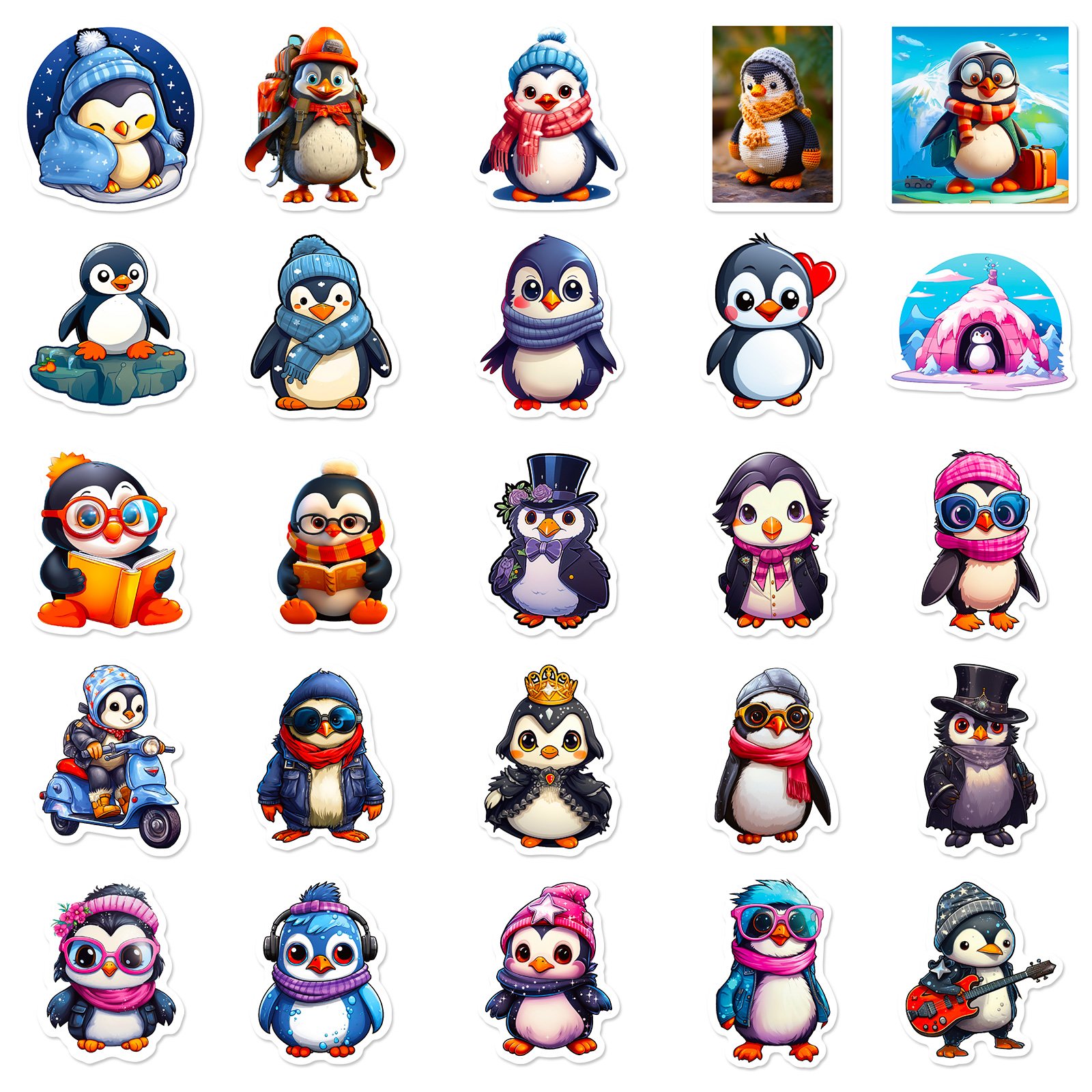 The company sells 50 glossy cute penguin and various animal stickers for children to decorate toy notebooks and computers