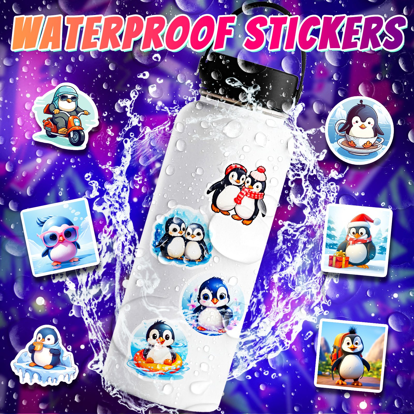 The company sells 50 glossy cute penguin and various animal stickers for children to decorate toy notebooks and computers