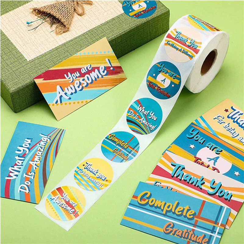 Custom Printing Roll Paper Label Stickers Waterproof Product Paper Sticker For Gift Packaging Boxes