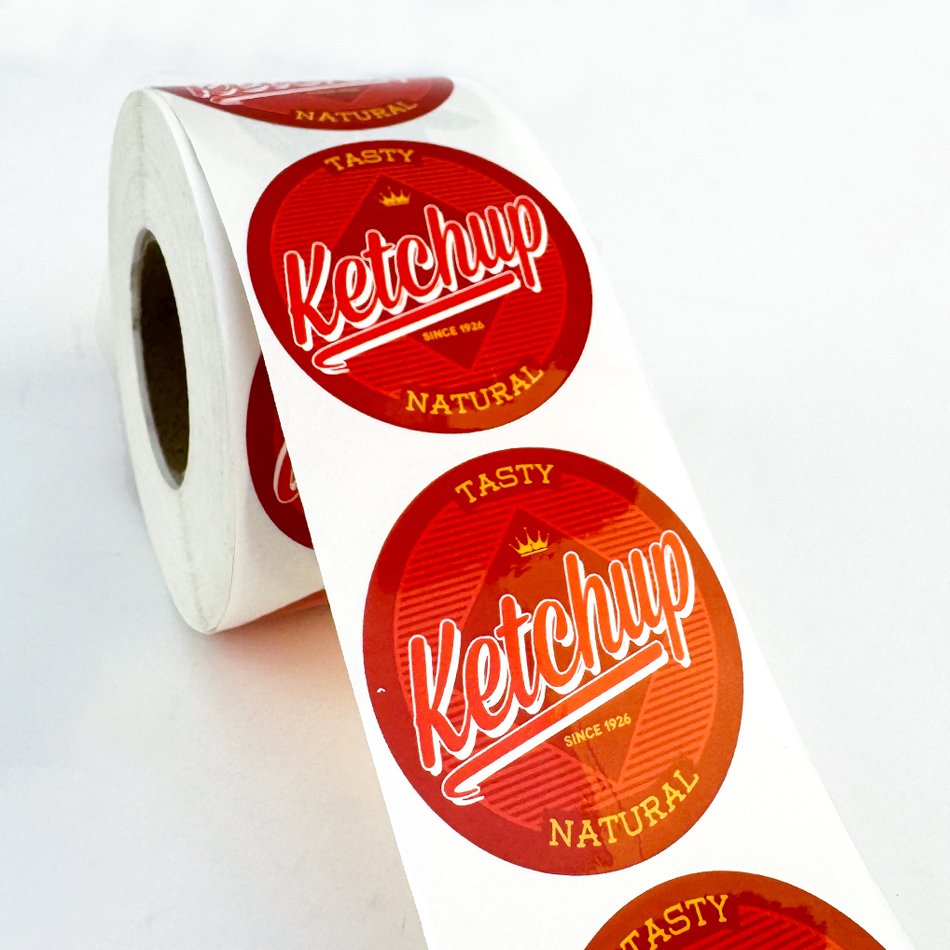 Custom Sticker Roll Waterproof Adhesive Vinyl Brand Logo Sealing Round Business Logo Sticker Food Packaging labels