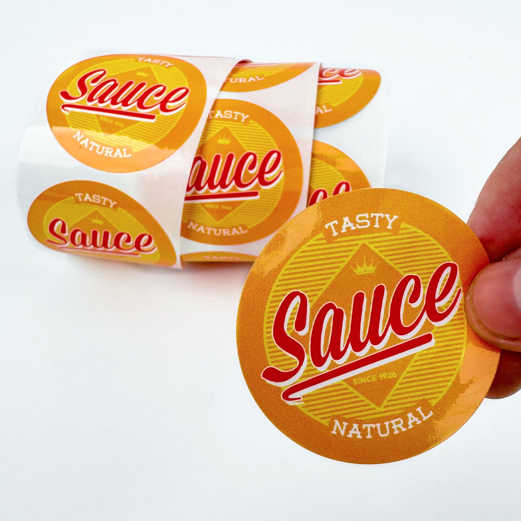 Custom Sticker Roll Waterproof Adhesive Vinyl Brand Logo Sealing Round Business Logo Sticker Food Packaging labels