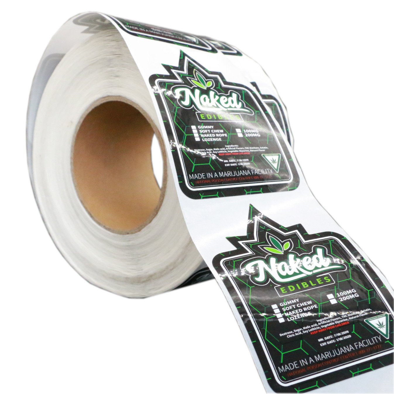 Custom Printed Logo Roll Plastic Vinyl PVC Waterproof Adhesive Food Glass Bottle Packaging Sticker Label Printing