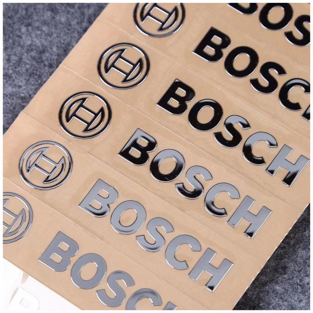 Custom Logo 3D Clear Embossed Metallic Stickers Waterproof Luxury Vinyl UV Transfer Stickers For Packaging Labels