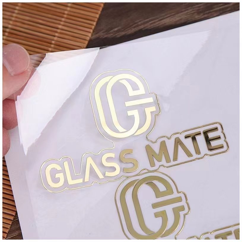 Custom Logo 3D Clear Embossed Metallic Stickers Waterproof Luxury Vinyl UV Transfer Stickers For Packaging Labels