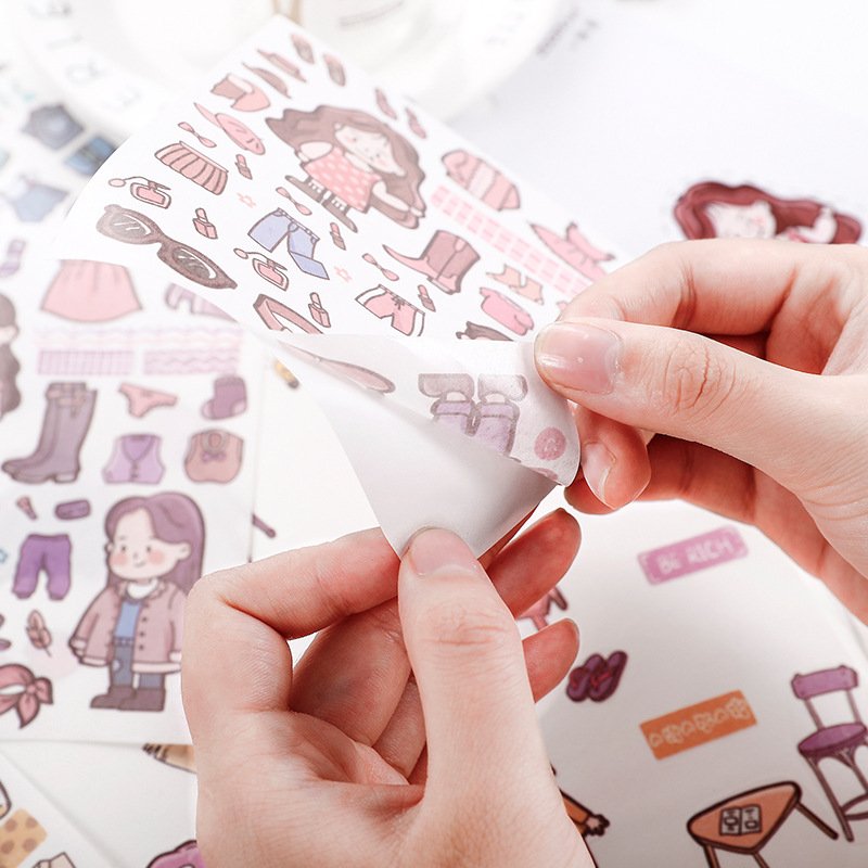 STICKERS PUNK 4 Pcs Kawaii Washi Stickers Cute Cartoon Diy Sticker Decal Pack For Journaling Scrapbooking Kids Diy Crafts 03990