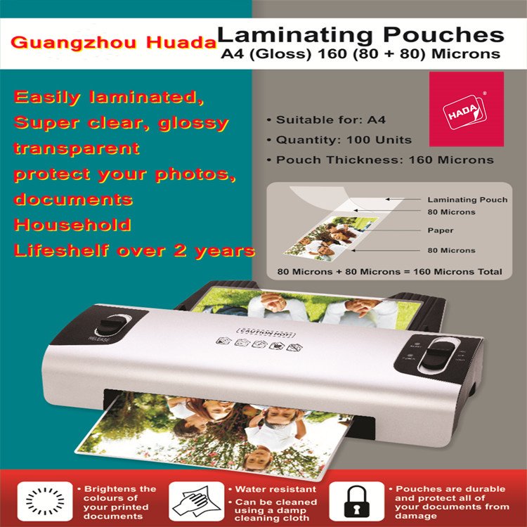 Laminating Film Pet Laminated Sheet Film Custom Printed Adhesive Paper Sticker for A4 80mic Laminating Pouch Film