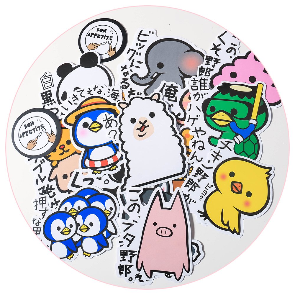 Custom Paper Vinyl PVC Die Cut Cartoon Stickers