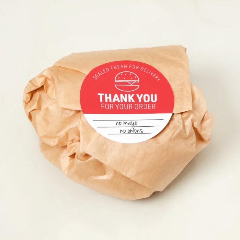 Custom Fast Food Bag Label Print Security Seal Sticker Tamper Evident Takeaway Packaging Label For Take Out Container Food Box