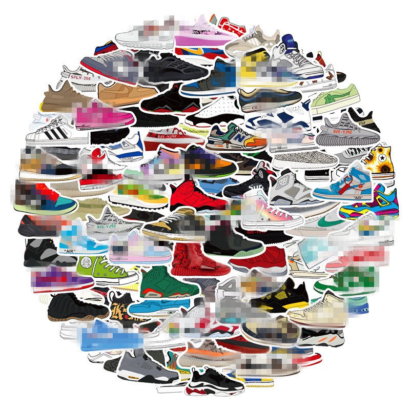 100PCS Fashional basketball sports shoe stylish cool sneaker sticker