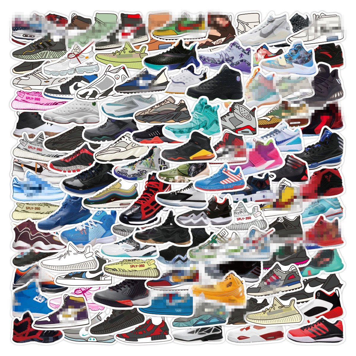 100PCS Fashional basketball sports shoe stylish cool sneaker sticker