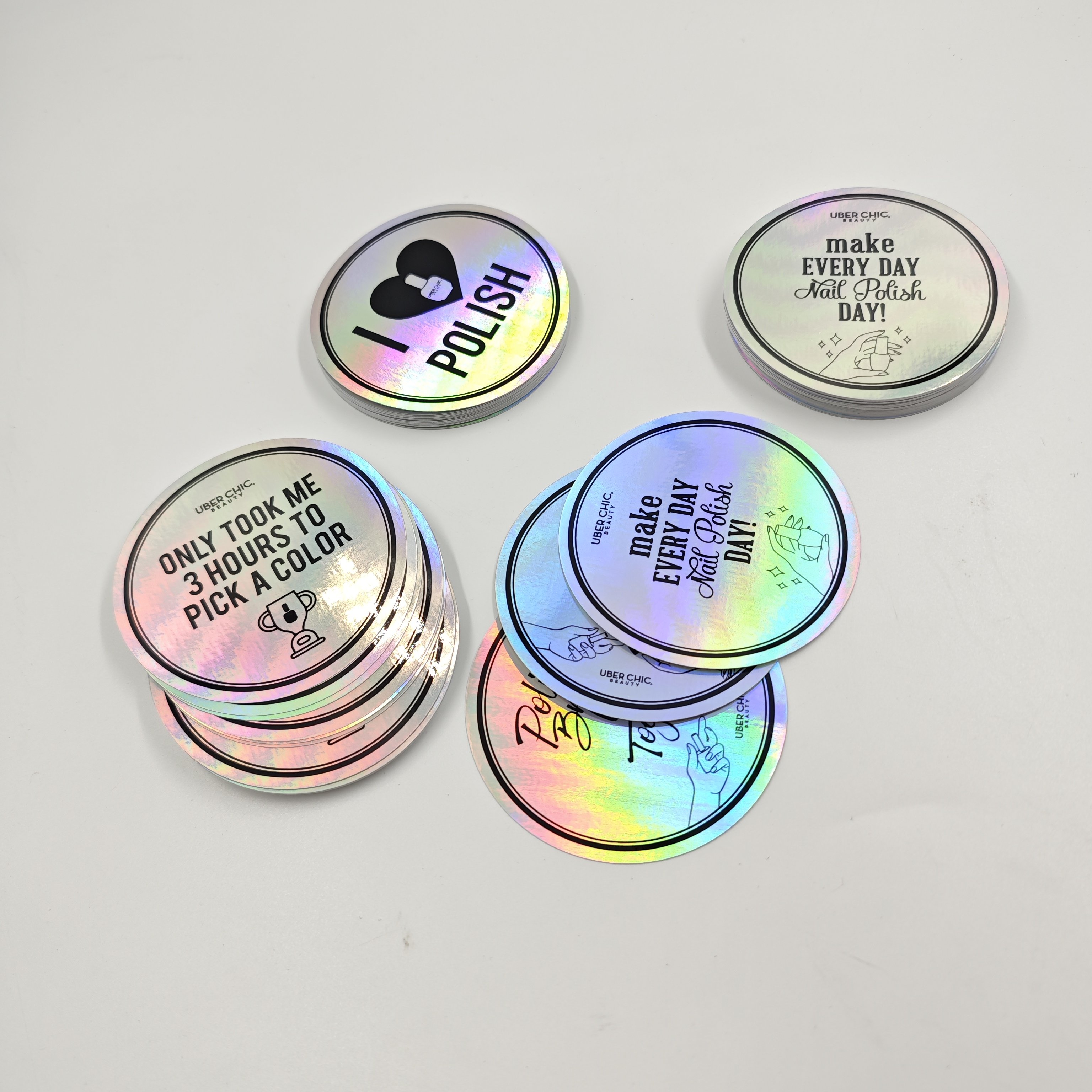 Customized Personalized Waterproof Cartoon Laser Holographic Die Cut Vinyl Sheet Sticker Custom Hologram Logo Printing Sticker