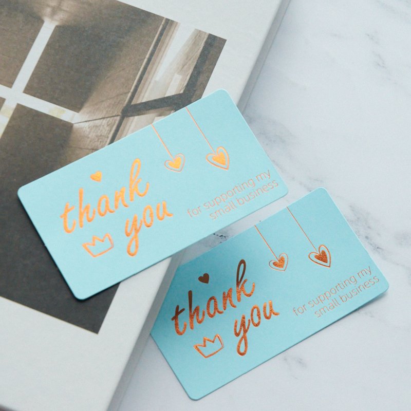 biodegradable customized printing logo thank you card business cards with envelope and sticker for small business
