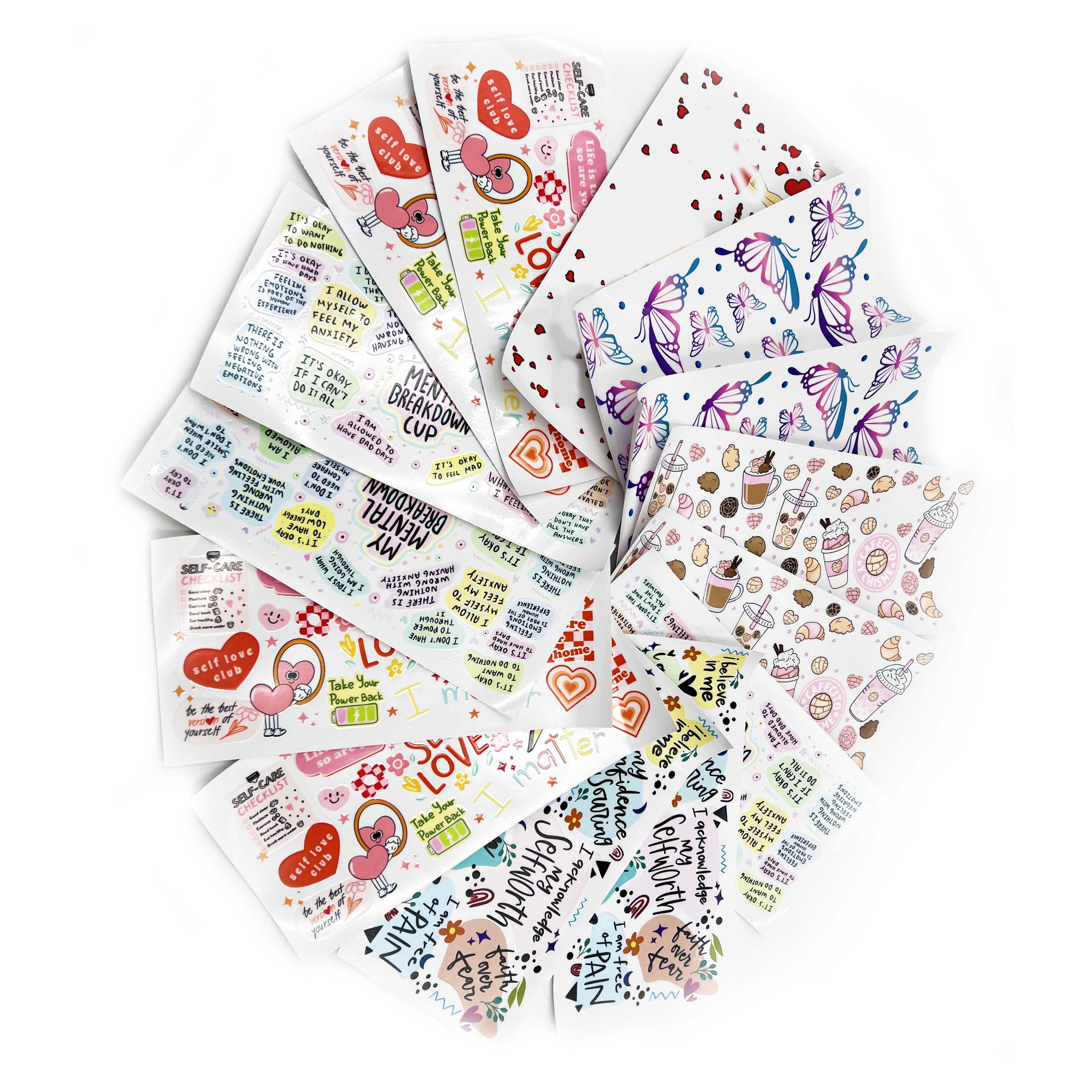 Custom UVDTF Decals Designs Ready to Ship Press Logo Stickers Waterproof UV DTF Cups Wraps Transfers