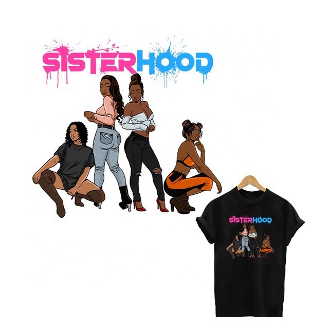 Moq 5Pcs Sisterhood Vinyl Stickers For T-Shirt Heat Transfer Printing Sticker For Garment