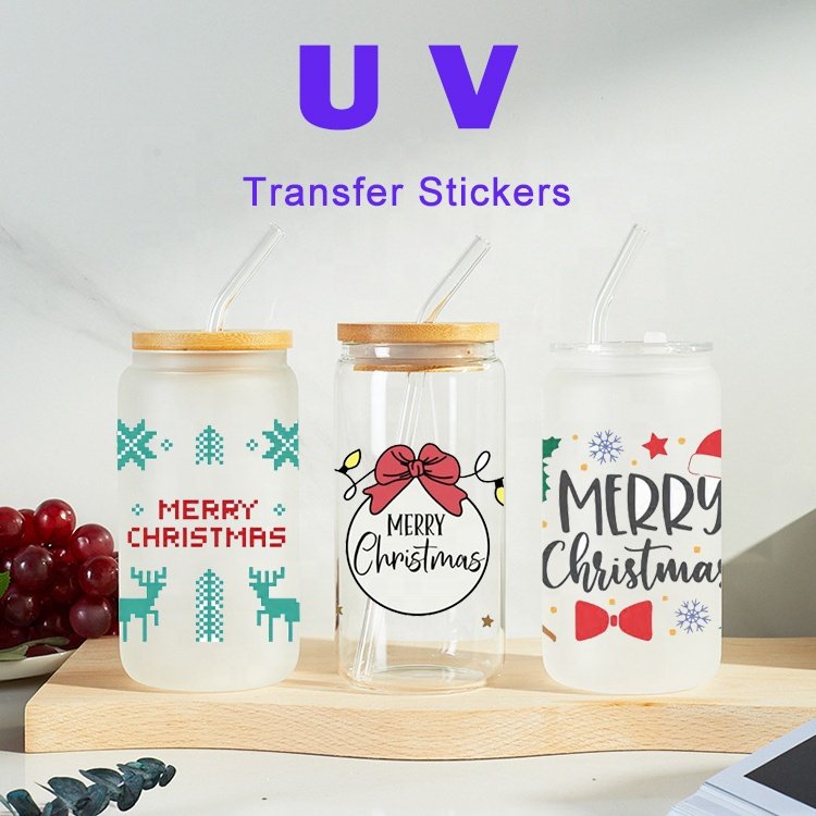 Transparent Glass Sticker dtf Cup Packaging Transfer Label Sticker label transfers Sticker UV Dtf Libby Wrap For Cups