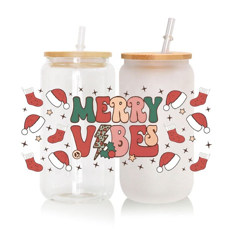 Transparent Glass Sticker dtf Cup Packaging Transfer Label Sticker label transfers Sticker UV Dtf Libby Wrap For Cups