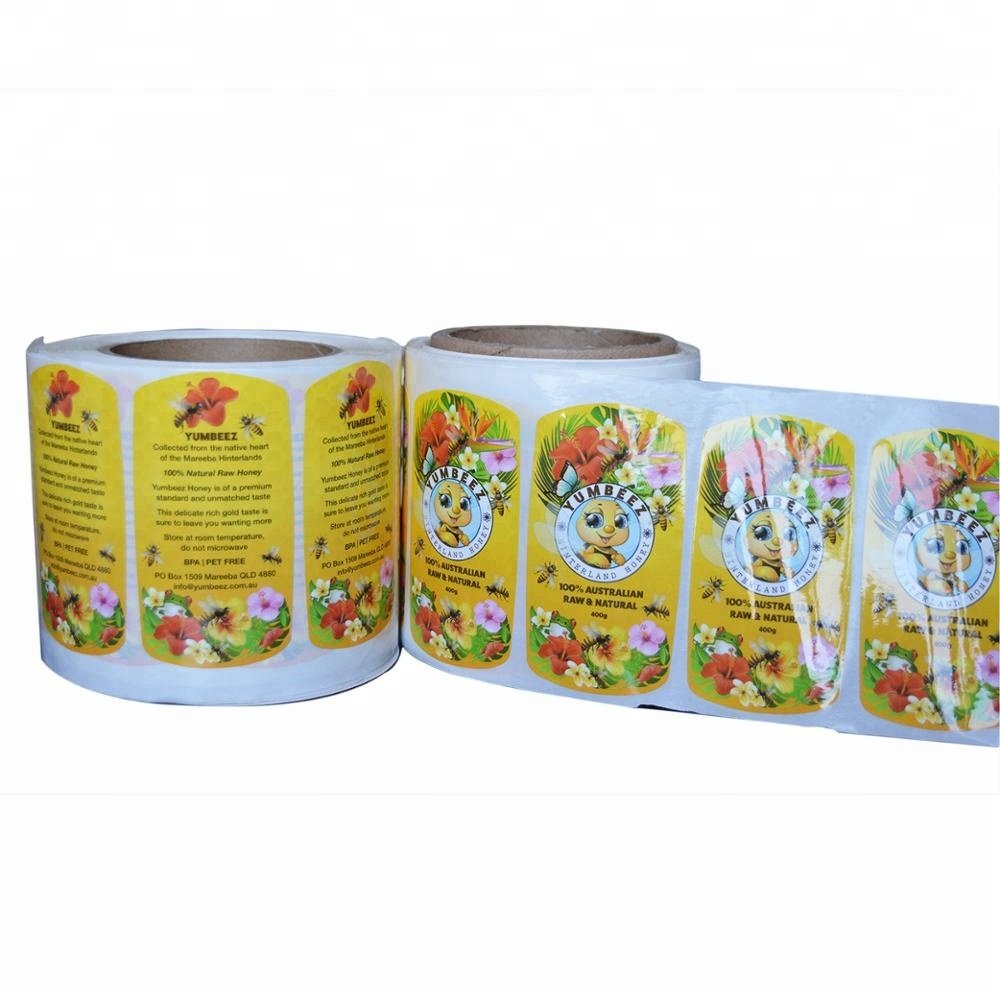 Custom stickers private vinyl coffee bottle bag food roll labels