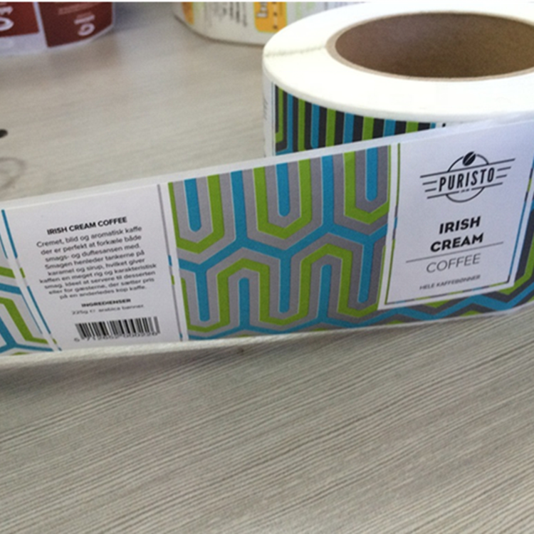 Custom stickers private vinyl coffee bottle bag food roll labels