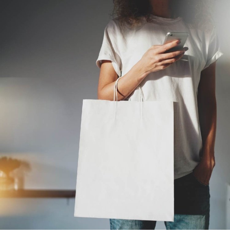 White Handle Paper Bag