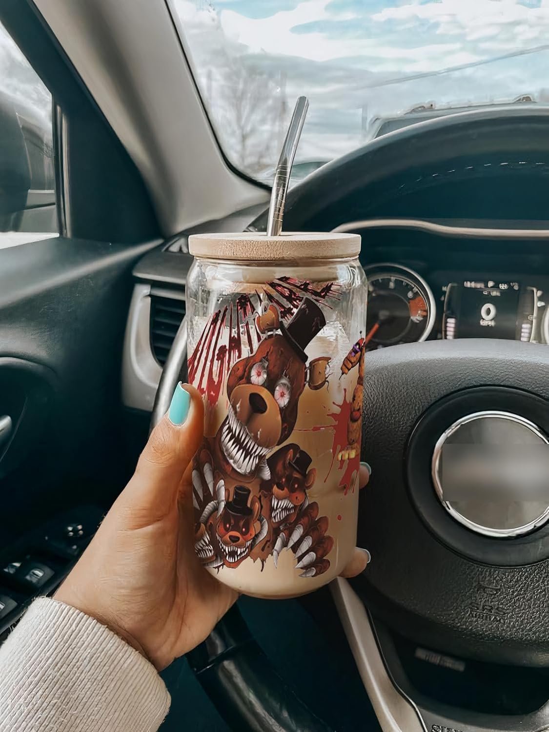 UV DTF Cup Wrap for 16oz Horror Game Movie Wrap Transfer Stickers for Cup Tumbler Horrible Elements Waterproof Decal for Bottles