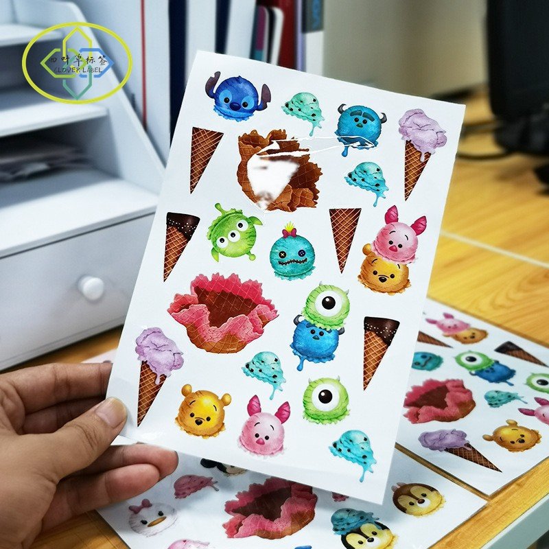 Custom printing hot stamping gold foil vinyl sticker self adhesive Waterproof Vinyl Sticker Sheet
