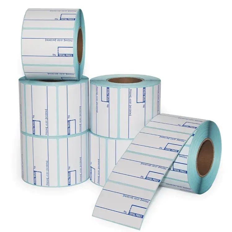 Xinruizhi Factory Direct thermal 40mm width x 46mm length weighing scale label thermal sticker 40x30mm adhesive paper roll