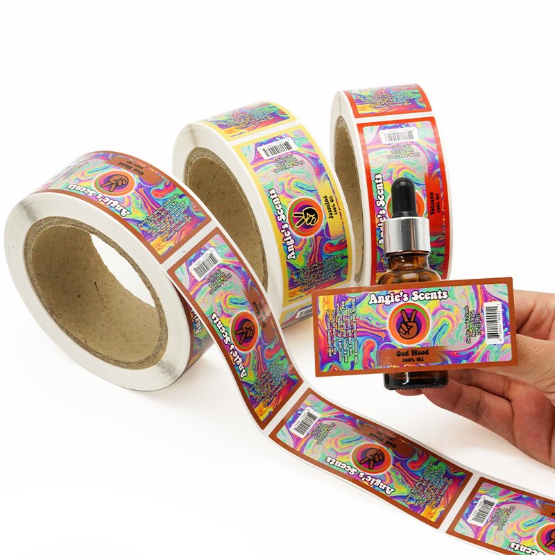 Custom wholesale roll label logo sticker ,die cut adhesive label vinyl pvc sticker,waterproof packaging labels for bottles bo