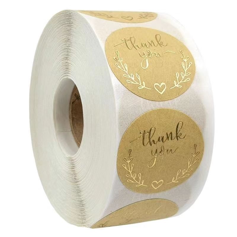 Waterproof Round Thank You Label Sticker Printing Personalized High Quality Eco-friendly Sticker Custom Die Cut Stickers