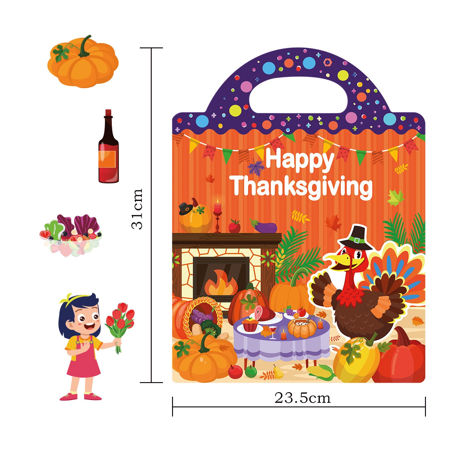 Cross-border new children's sticker book Autumn Farm Harvest diy stickers can be repeated Thanksgiving sticker books