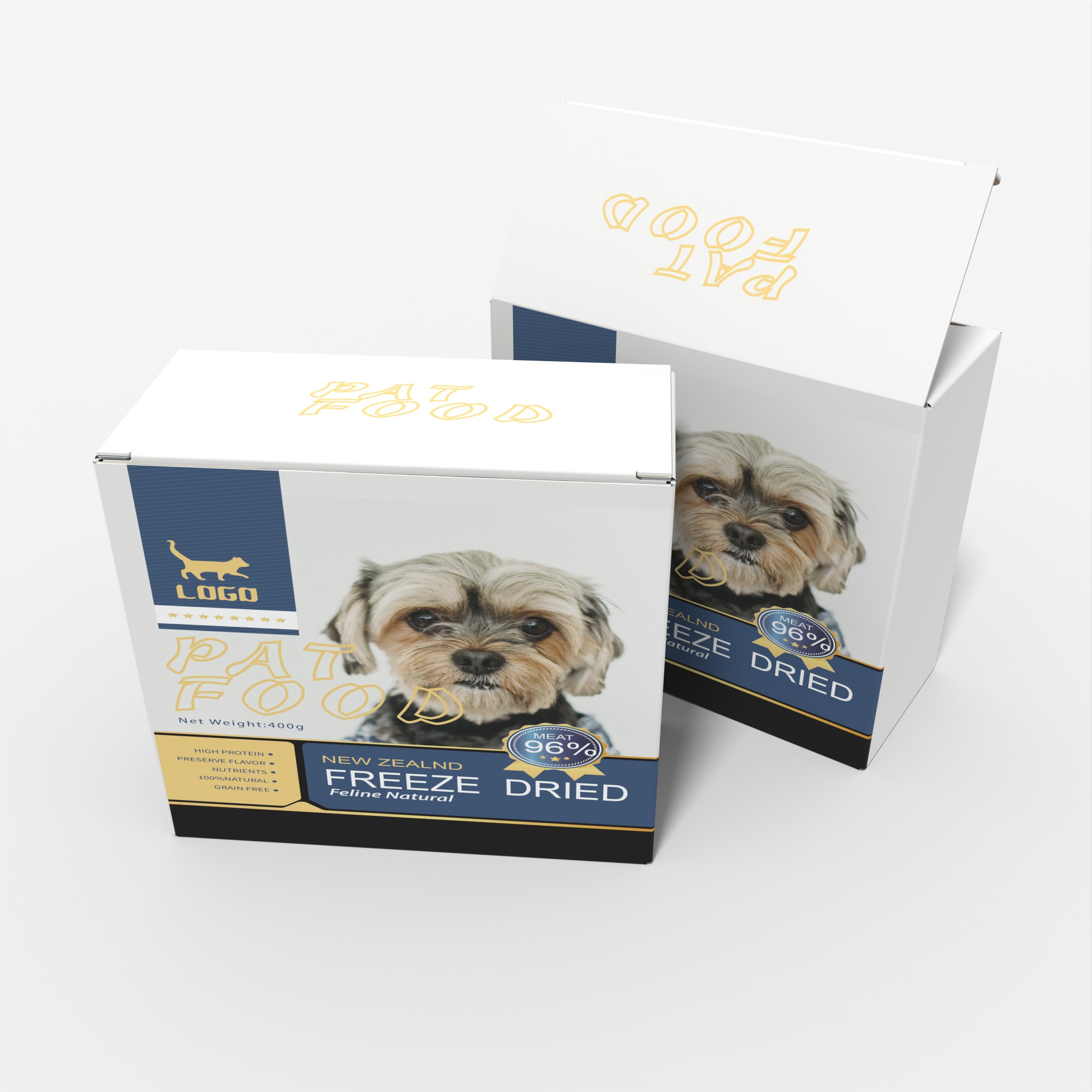 Exquisite Printing Pet Food Packaging Box Custom Size Sticker Dog Food Paper Box Wholesale Biodegradable Food Box for Pets