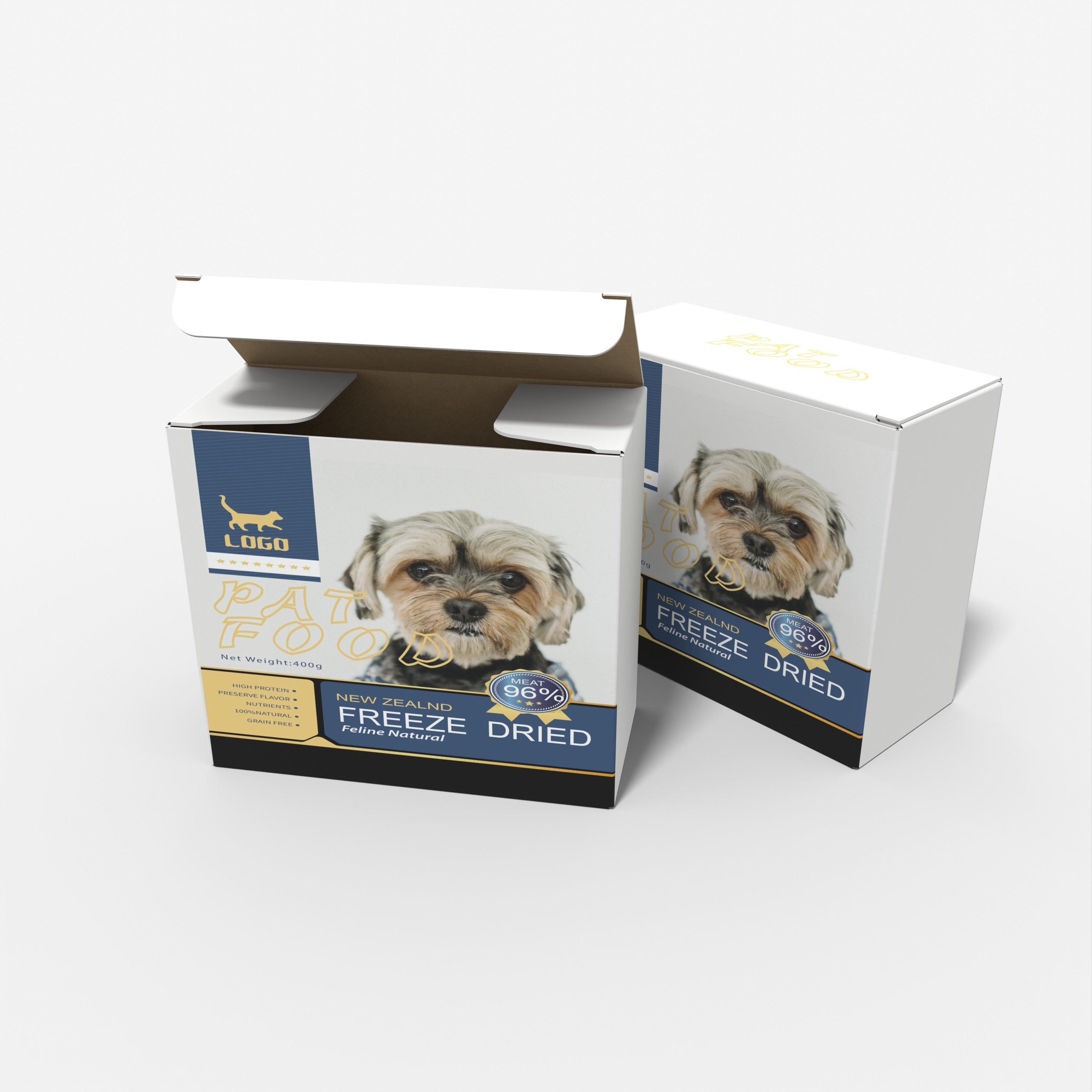 Exquisite Printing Pet Food Packaging Box Custom Size Sticker Dog Food Paper Box Wholesale Biodegradable Food Box for Pets