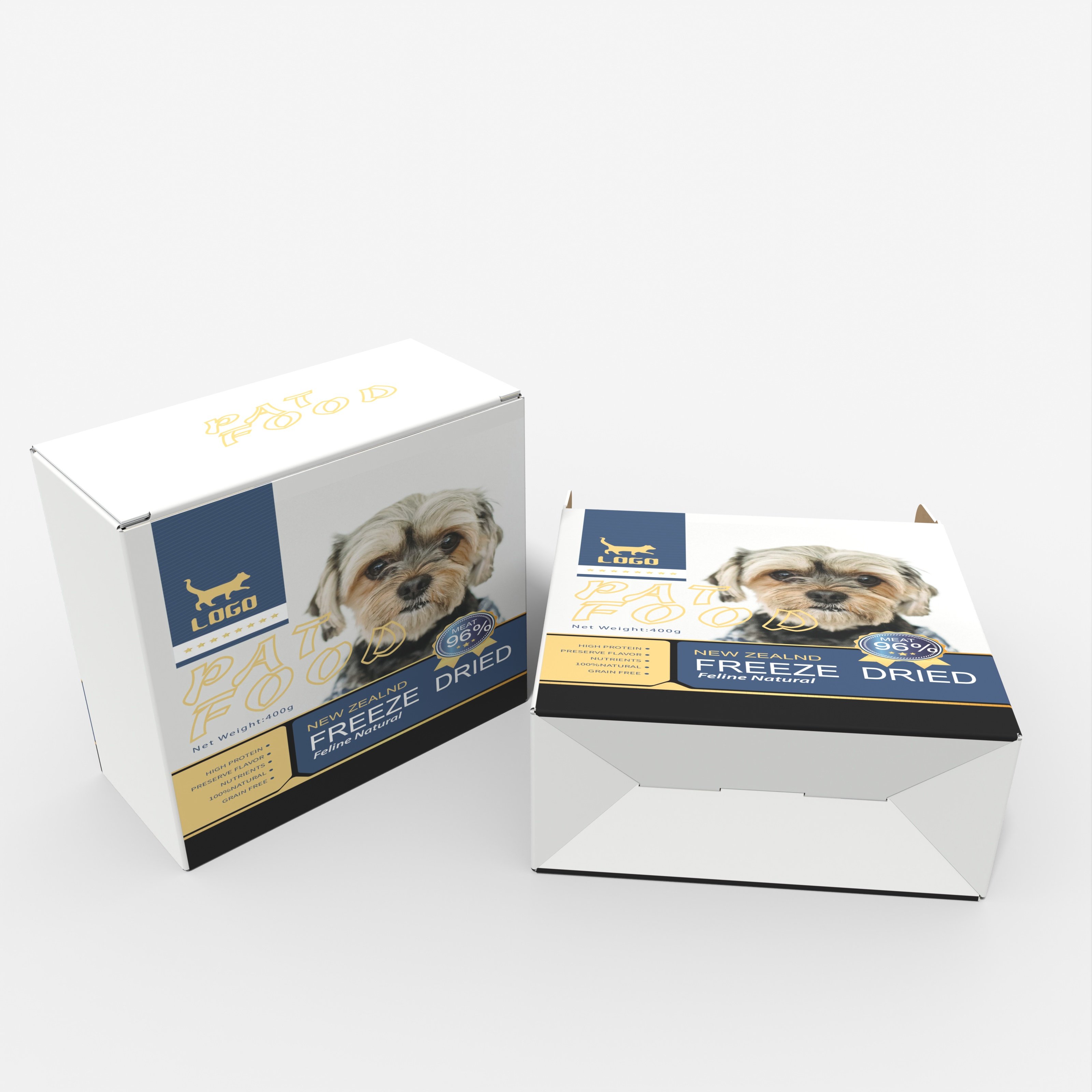 Exquisite Printing Pet Food Packaging Box Custom Size Sticker Dog Food Paper Box Wholesale Biodegradable Food Box for Pets
