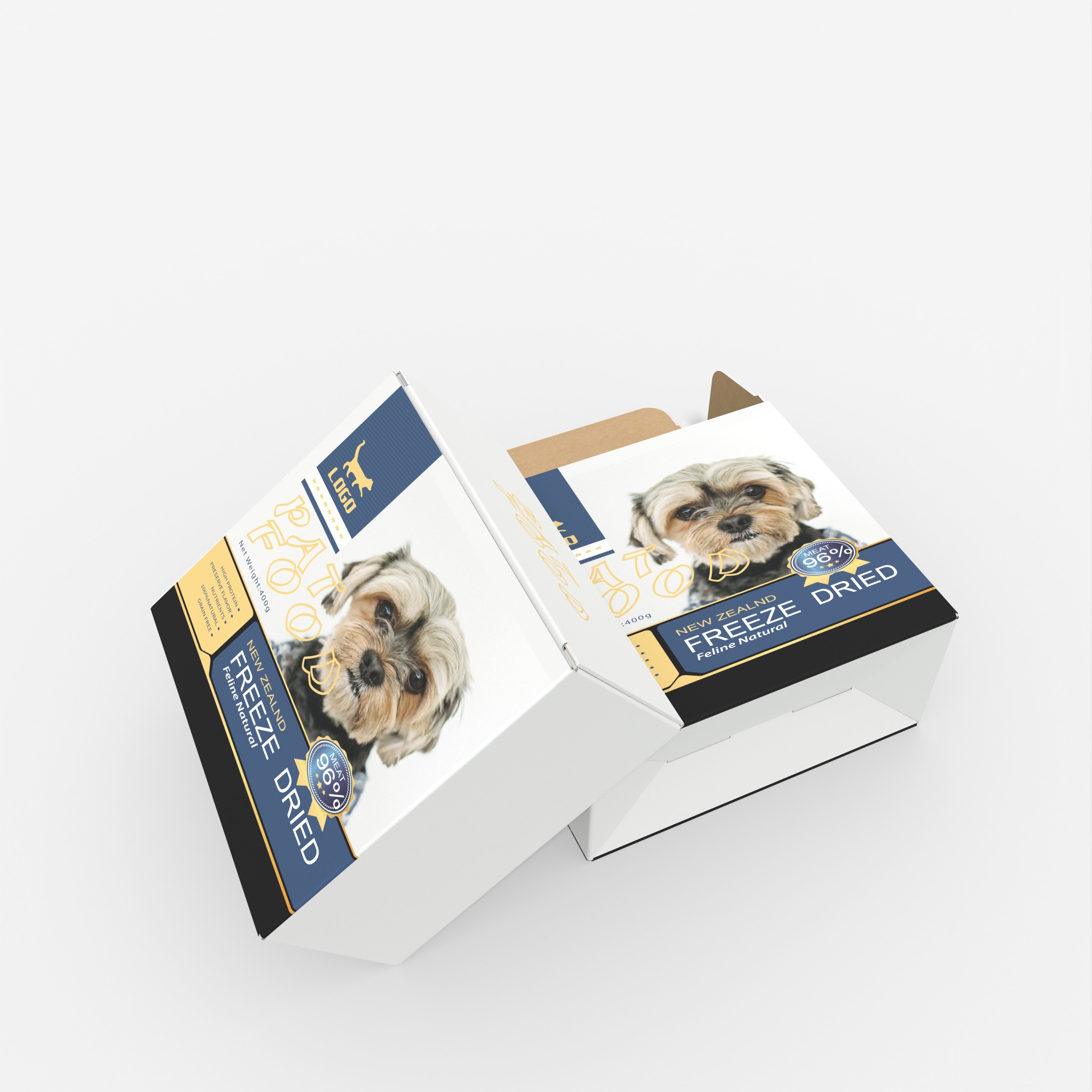 Exquisite Printing Pet Food Packaging Box Custom Size Sticker Dog Food Paper Box Wholesale Biodegradable Food Box for Pets