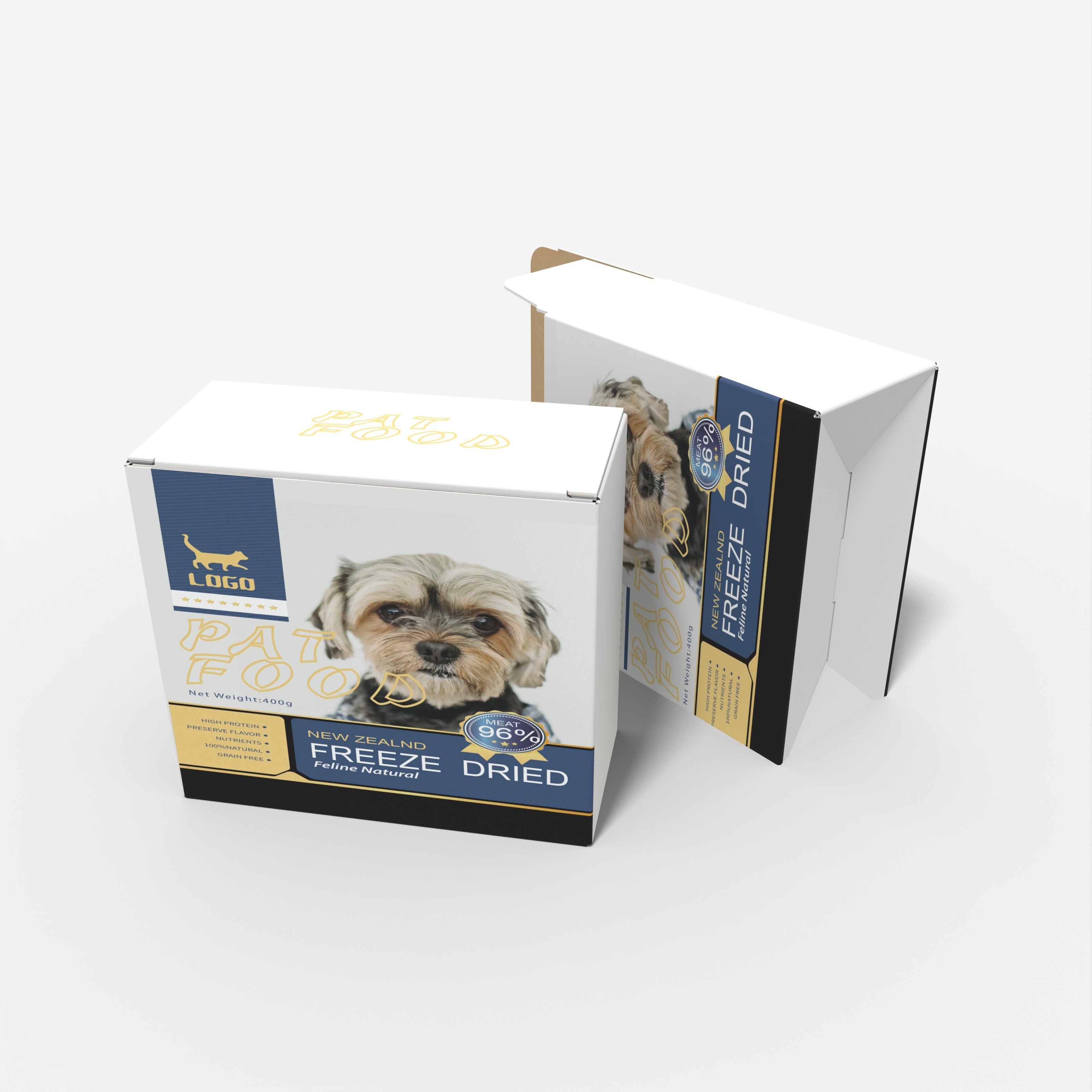 Exquisite Printing Pet Food Packaging Box Custom Size Sticker Dog Food Paper Box Wholesale Biodegradable Food Box for Pets