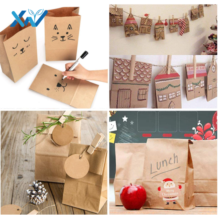 Eco-friendly Retail SOS flat bottom Clothing Shopping kraft Paper Bag with no handle take away for packing