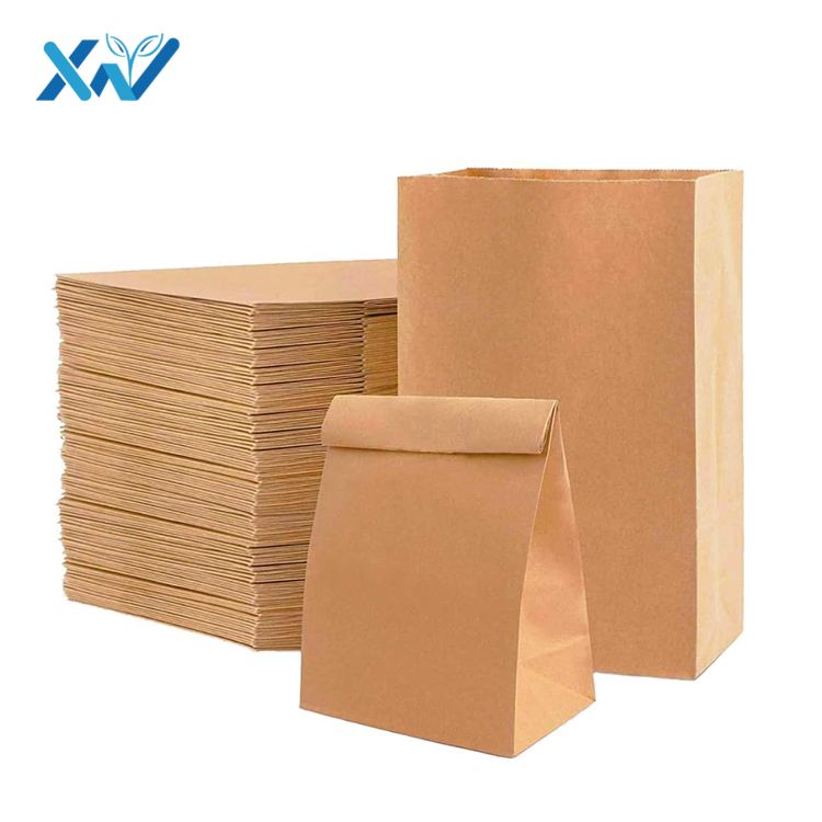Eco-friendly Retail SOS flat bottom Clothing Shopping kraft Paper Bag with no handle take away for packing