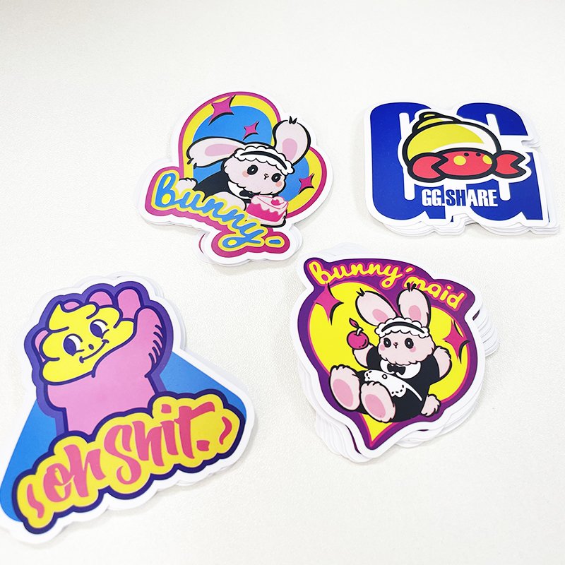 Stickers Custom Brand Logo Die Cut Vinyl Adhesive Paper Printing Waterproof Laptop Stickers Cartoon Stickers