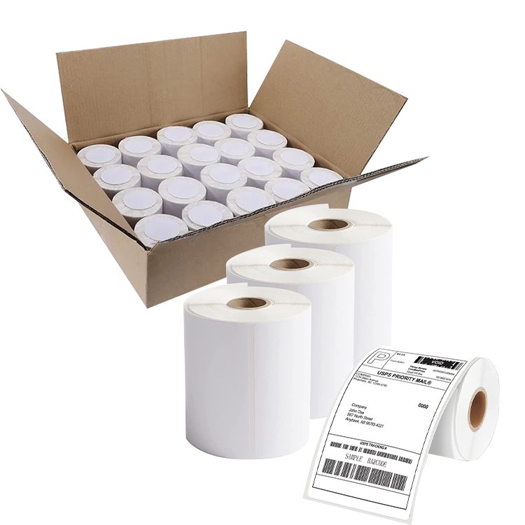 Blank Label Print Thermal Labels Fanfold 4 X 6 Thermal Eco Address Adhesive Sticker For Thermal Printer